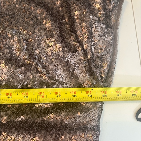 Vera Wang Sequin Sheath Dress Sz 14 Cowl Back Color Pewter Wedding Cocktail 0367 - Picture 10 of 12